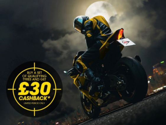 Dunlop motorcycle tyre cashback 2020